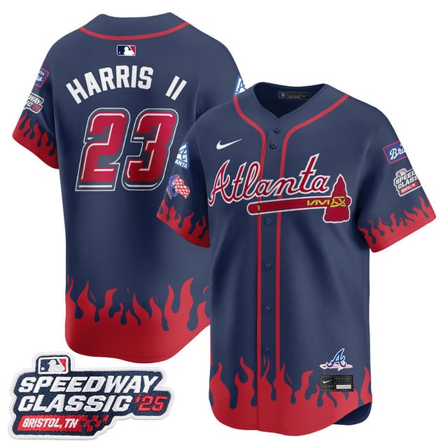 Personalized Men’s Atlanta Braves #23 Michael Harris II 2025 Speedway Classic Limited Jersey V2 All Stitched