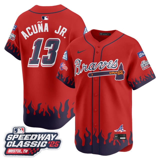 Personalized Men’s Atlanta Braves #13 Ronald Acuna Jr. 2025 Speedway Classic Limited Jersey V2 All Stitched