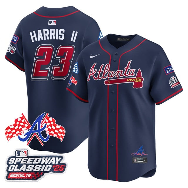 Personalized Men’s Atlanta Braves #23 Michael Harris II 2025 Speedway Classic Limited Jersey V1 All Stitched
