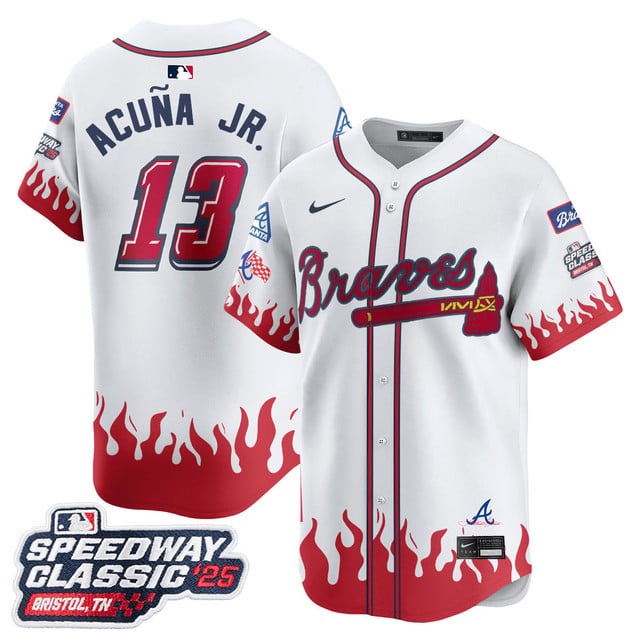 Personalized Men’s Atlanta Braves #13 Ronald Acuna Jr. 2025 Speedway Classic Limited Jersey V2 All Stitched