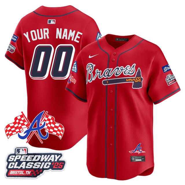 Personalized Custom Atlanta Braves 2025 Speedway Classic Limited Jersey V1 – All Stitched Red
