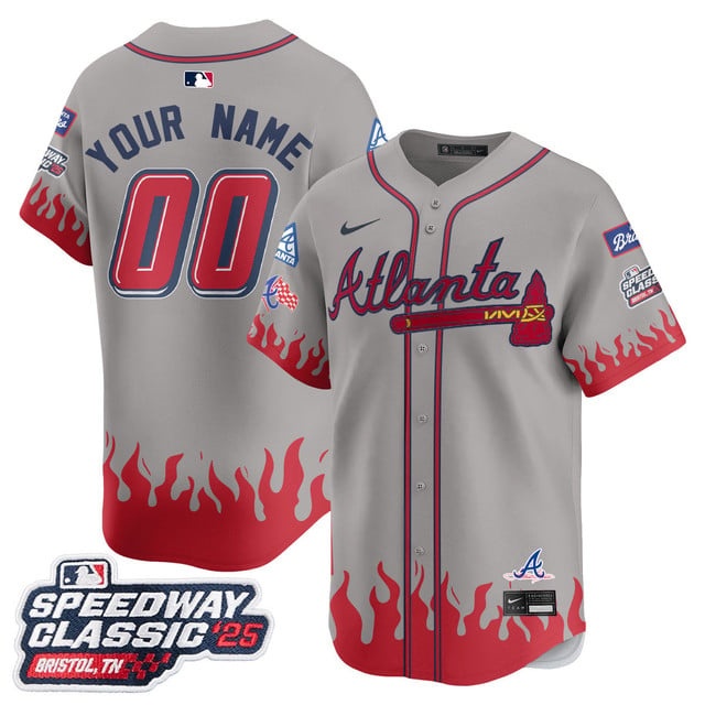 Personalized Custom Atlanta Braves 2025 Speedway Classic Limited Jersey V2 – All Stitched Gray