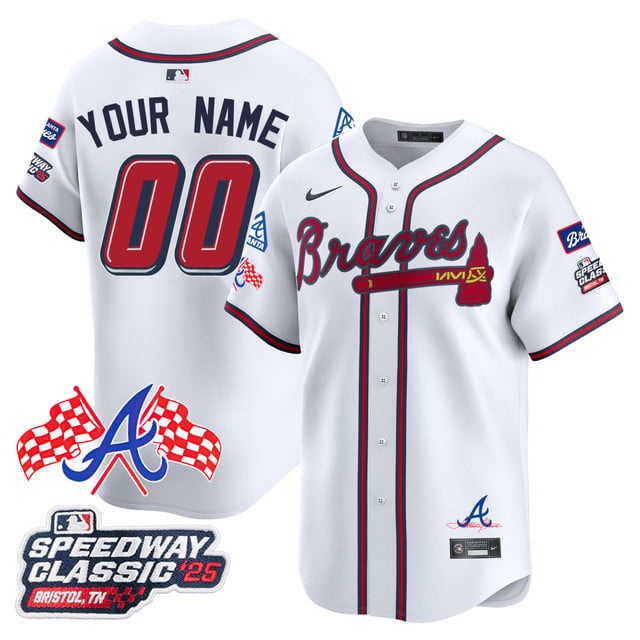 Personalized Custom Atlanta Braves 2025 Speedway Classic Limited Jersey V1 – All Stitched White