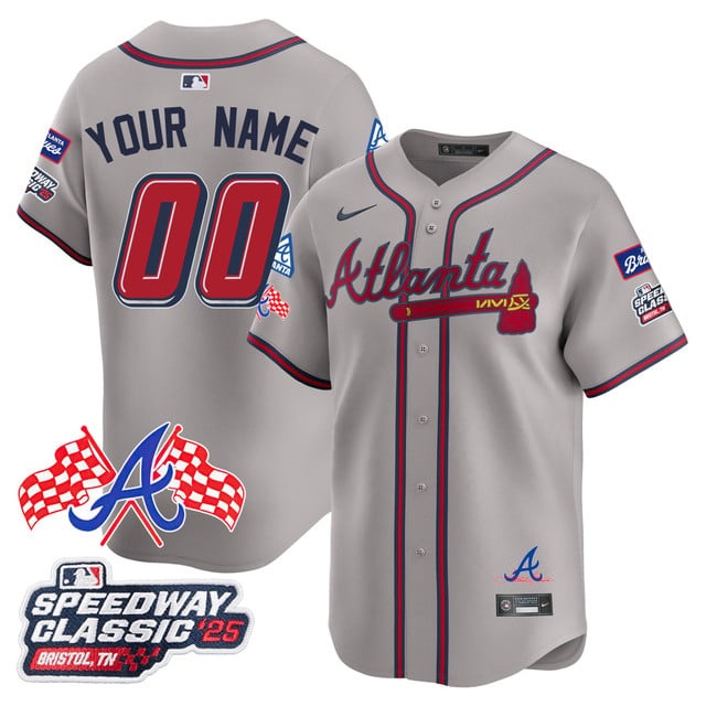 Personalized Custom Atlanta Braves 2025 Speedway Classic Limited Jersey V1 – All Stitched Gray