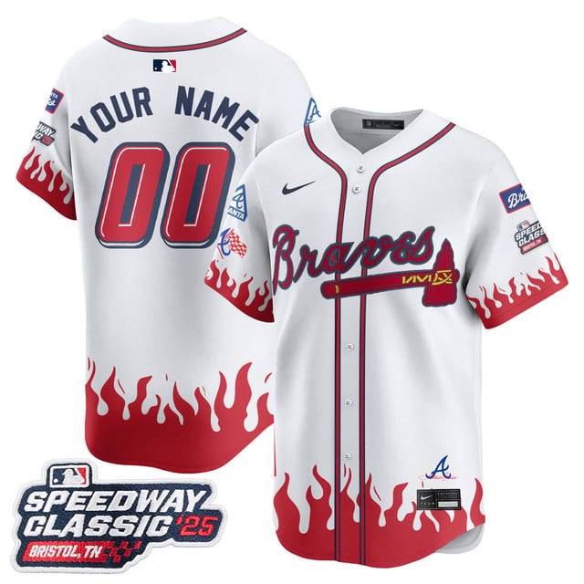 Personalized Custom Atlanta Braves 2025 Speedway Classic Limited Jersey V2 – All Stitched White