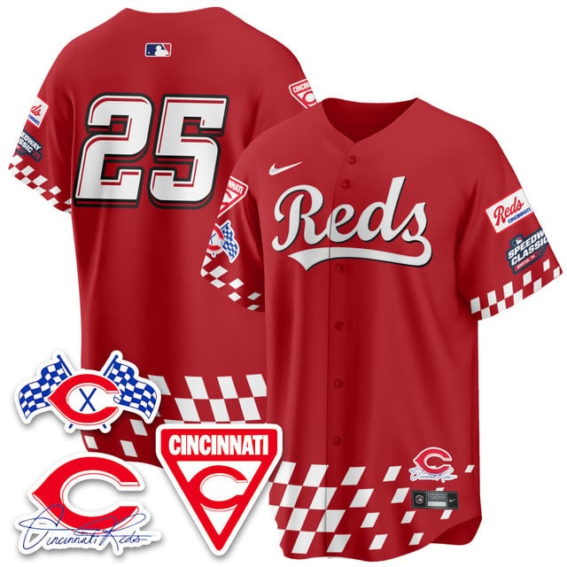 Personalized Men’s Cincinnati Reds #25 2025 Speedway Limited Jersey V2 All Stitched