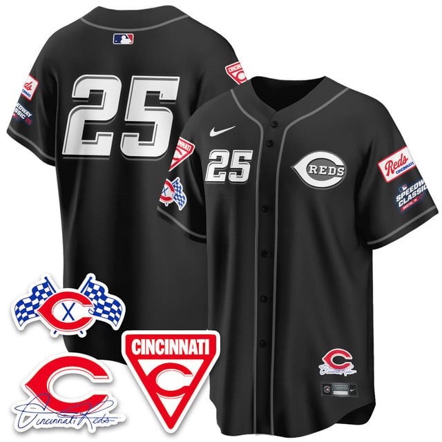 Personalized Men’s Cincinnati Reds #25 2025 Speedway Limited Jersey V1 All Stitched