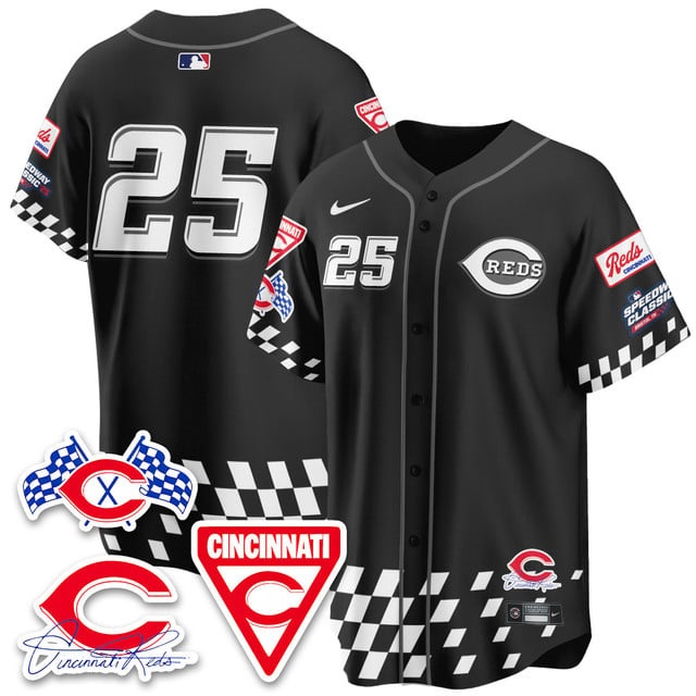 Personalized Men’s Cincinnati Reds #25 2025 Speedway Limited Jersey V2 All Stitched