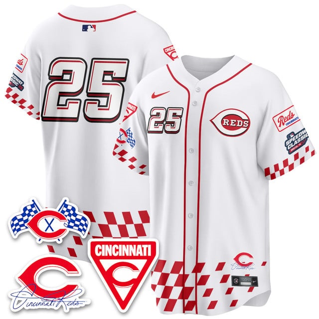 Personalized Men’s Cincinnati Reds #25 2025 Speedway Limited Jersey V2 All Stitched
