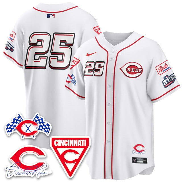 Personalized Men’s Cincinnati Reds #25 2025 Speedway Limited Jersey V1 All Stitched