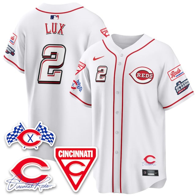 Personalized Men’s Cincinnati Reds #2 Gavin Lux 2025 Speedway Limited Jersey V1 All Stitched