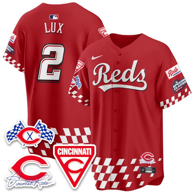 Personalized Men’s Cincinnati Reds #2 Gavin Lux 2025 Speedway Limited Jersey V2 All Stitched