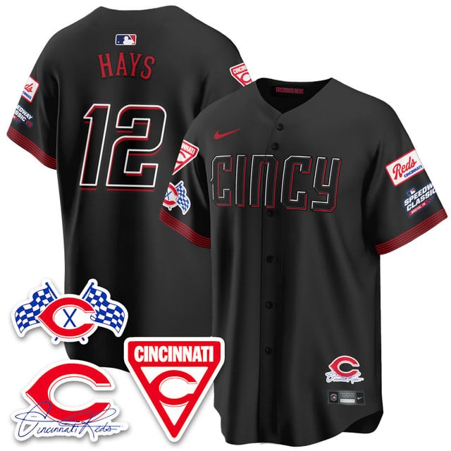 Personalized Men’s Cincinnati Reds #12 Austin Hays 2025 Speedway Limited Jersey V1 All Stitched