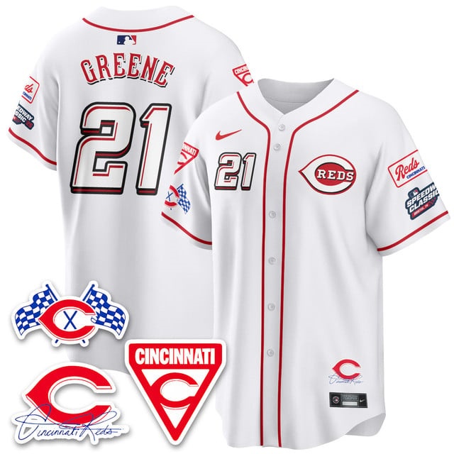Personalized Men’s Cincinnati Reds #21 Hunter Greene 2025 Speedway Limited Jersey V1 All Stitched