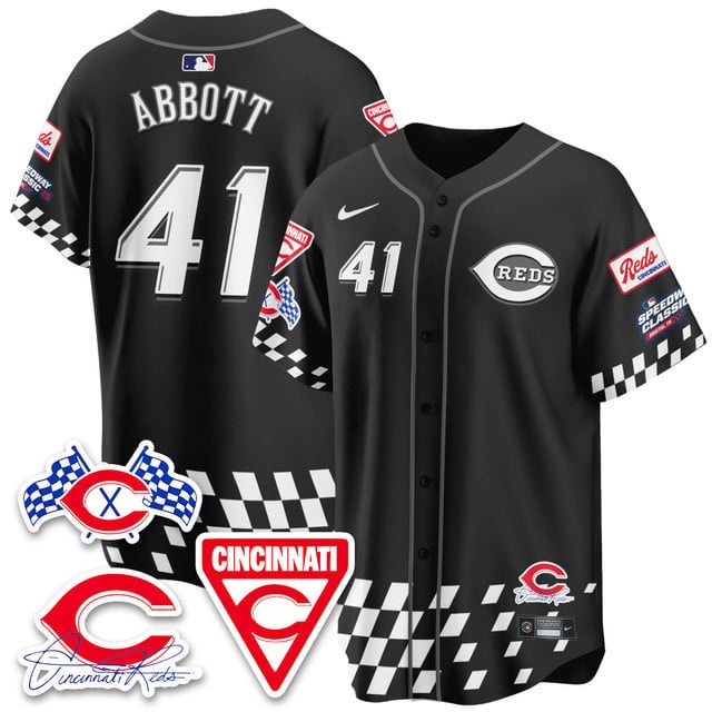Personalized Men’s Cincinnati Reds #41 Andrew Abbott 2025 Speedway Limited Jersey V2 All Stitched
