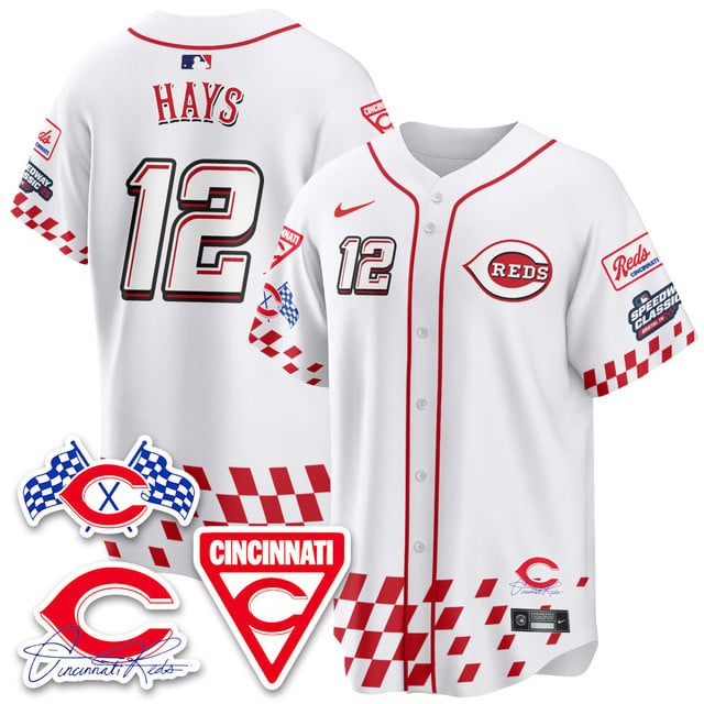 Personalized Men’s Cincinnati Reds #12 Austin Hays 2025 Speedway Limited Jersey V2 All Stitched