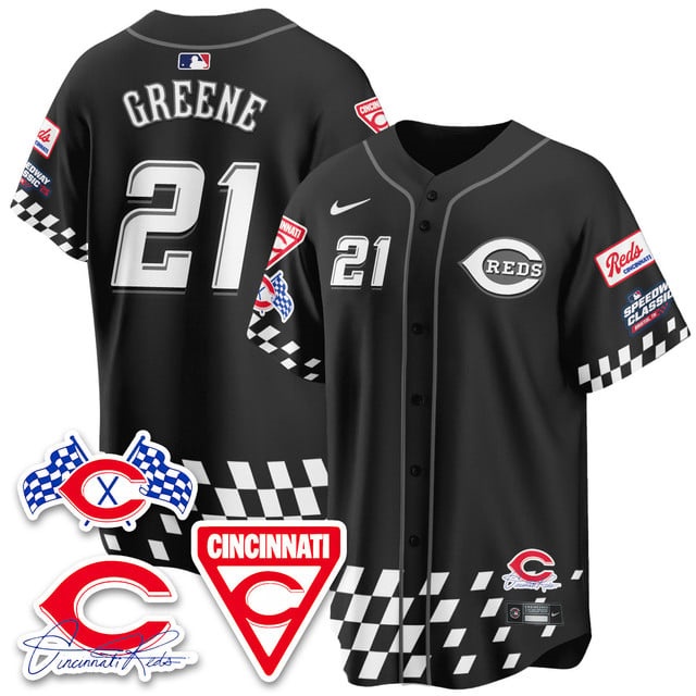 Personalized Men’s Cincinnati Reds #21 Hunter Greene 2025 Speedway Limited Jersey V2 All Stitched