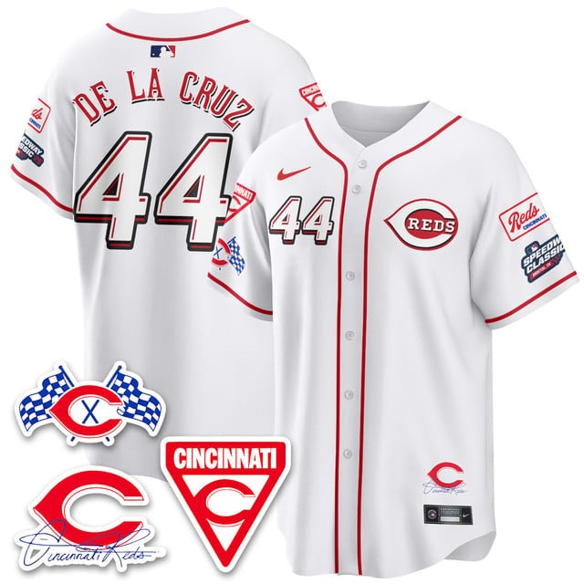 Personalized Men’s Cincinnati Reds #44 Elly De La Cruz 2025 Speedway Limited Jersey V1 All Stitched