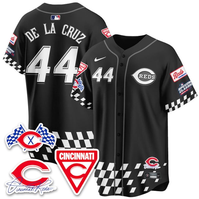 Personalized Men’s Cincinnati Reds #44 Elly De La Cruz 2025 Speedway Limited Jersey V2 All Stitched