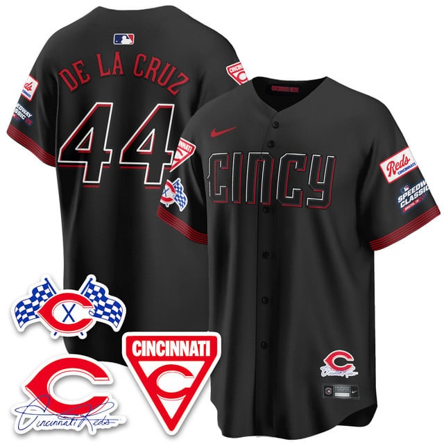 Personalized Men’s Cincinnati Reds #44 Elly De La Cruz 2025 Speedway Limited Jersey V1 All Stitched