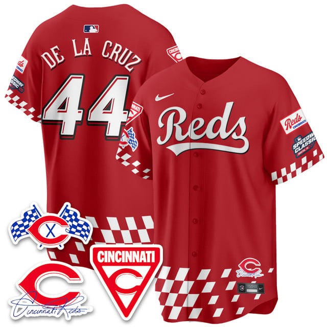 Personalized Men’s Cincinnati Reds #44 Elly De La Cruz 2025 Speedway Limited Jersey V2 All Stitched
