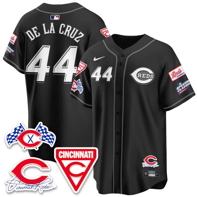 Personalized Men’s Cincinnati Reds #44 Elly De La Cruz 2025 Speedway Limited Jersey V1 All Stitched