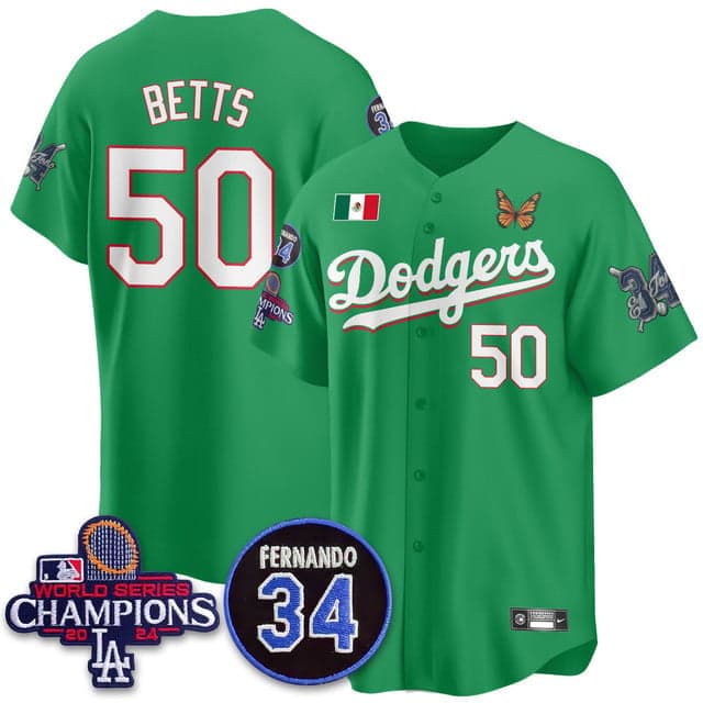 Personalized Men’s Los Angeles Dodgers #50 Mookie Betts Mexican For 34 Jersey All Stitched
