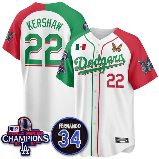 Personalized Men’s Los Angeles Dodgers #22 Clayton Kershaw Mexican For 34 Jersey All Stitched
