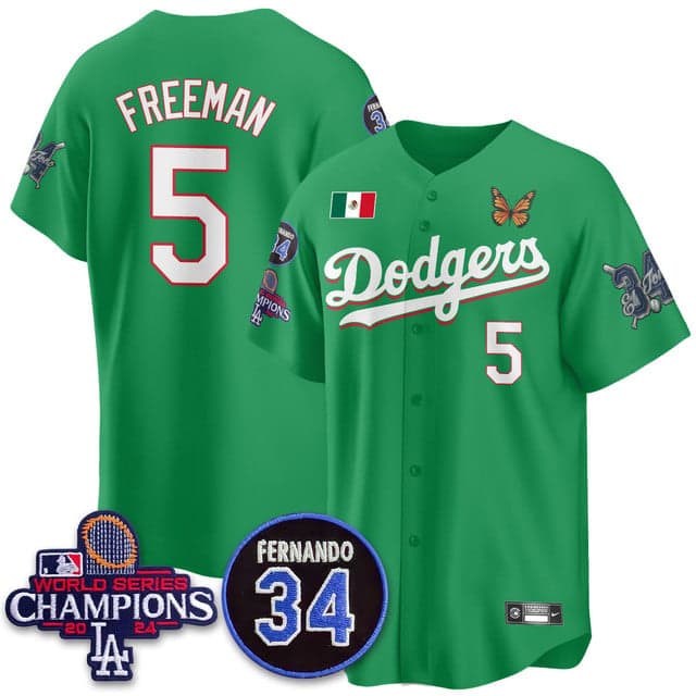 Personalized Men’s Los Angeles Dodgers #5 Freddie Freeman Mexican For 34 Jersey All Stitched