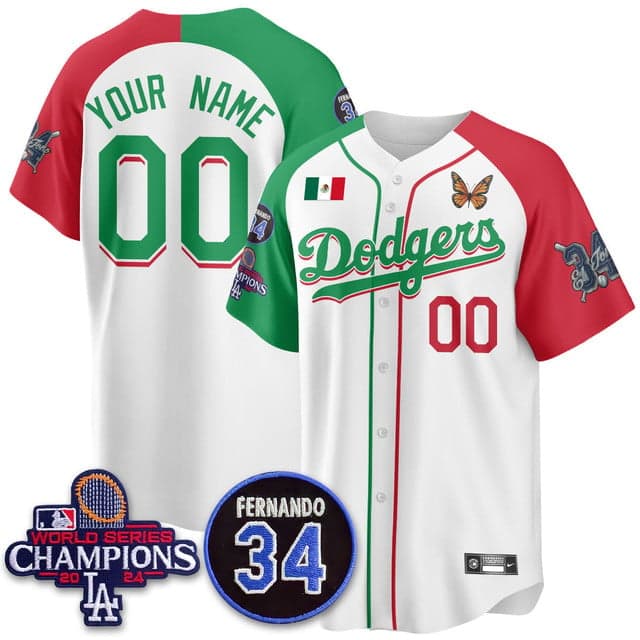 Personalized Custom Los Angeles Dodgers Mexican For 34 Jersey – All Stitched Alternate