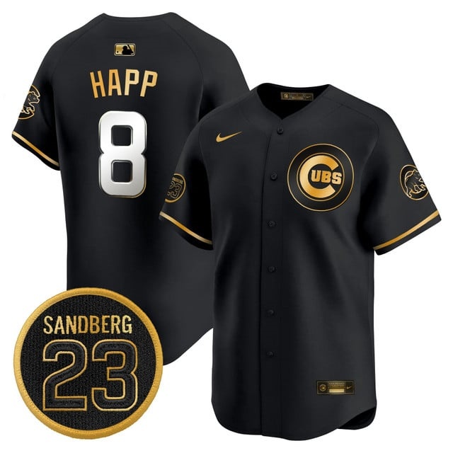 Personalized Men’s Chicago Cubs ‘Ryne Sandberg Tribute’ Premier Limited Jersey V2 All Stitched #8 Ian Happ