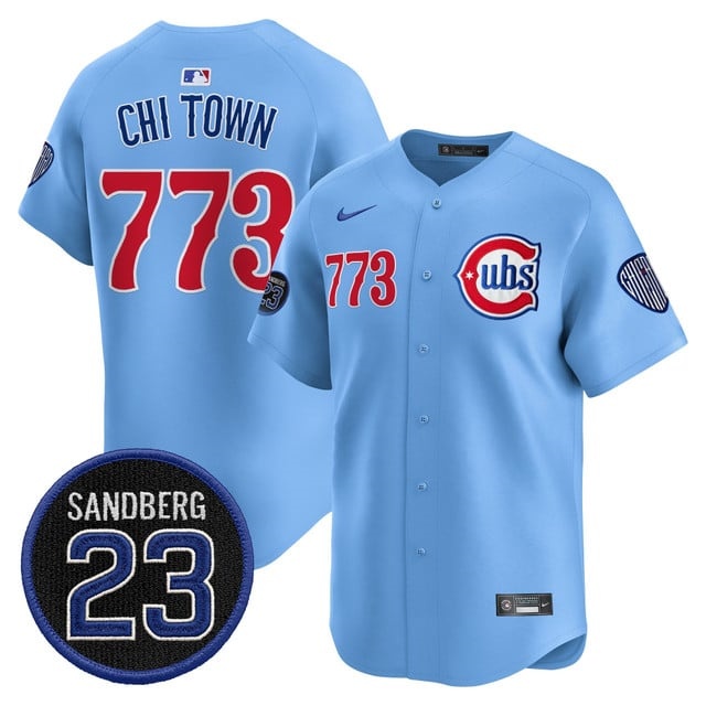 Personalized Men’s Chicago Cubs ‘Ryne Sandberg Tribute’ Premier Limited Jersey V2 All Stitched Chi Town 773