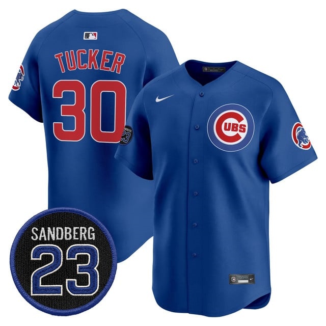 Personalized Men’s Chicago Cubs ‘Ryne Sandberg Tribute’ Premier Limited Jersey V2 All Stitched #30 Kyle Tucker