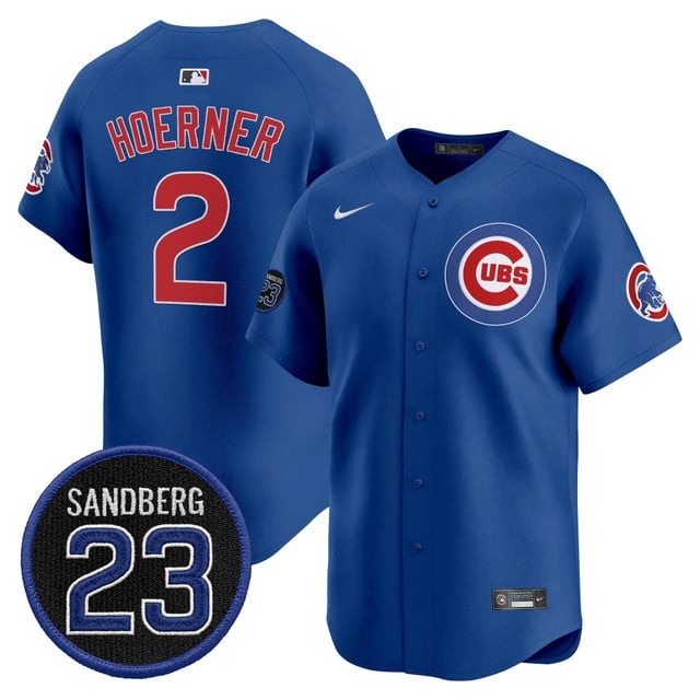 Personalized Men’s Chicago Cubs ‘Ryne Sandberg Tribute’ Premier Limited Jersey V2 All Stitched #2 Nico Hoerner
