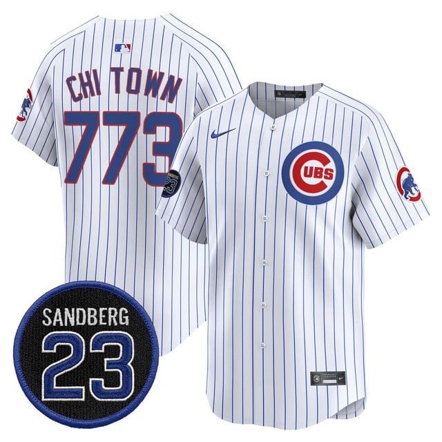 Personalized Men’s Chicago Cubs ‘Ryne Sandberg Tribute’ Premier Limited Jersey V2 All Stitched #773 Chi Town