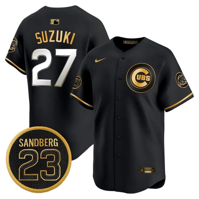 Personalized Men’s Chicago Cubs ‘Ryne Sandberg Tribute’ Premier Limited Jersey V2 All Stitched Seiya Suzuki 27