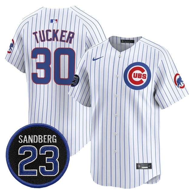 Personalized Men’s Chicago Cubs ‘Ryne Sandberg Tribute’ Premier Limited Jersey V2 All Stitched #30 Kyle Tucker