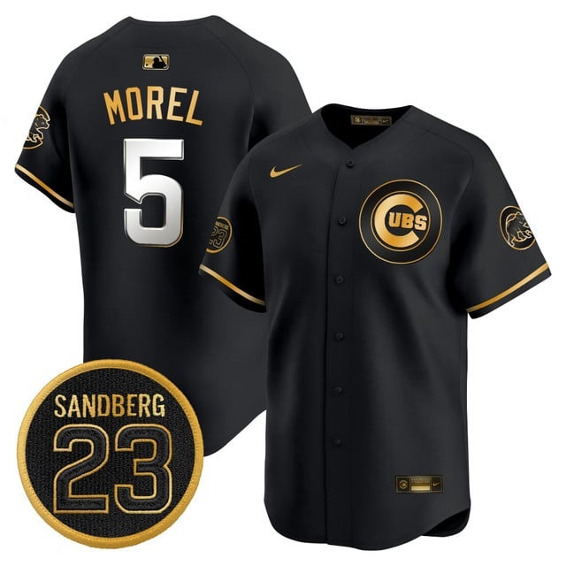 Personalized Men’s Chicago Cubs ‘Ryne Sandberg Tribute’ Premier Limited Jersey V2 All Stitched #5 Christopher Morel