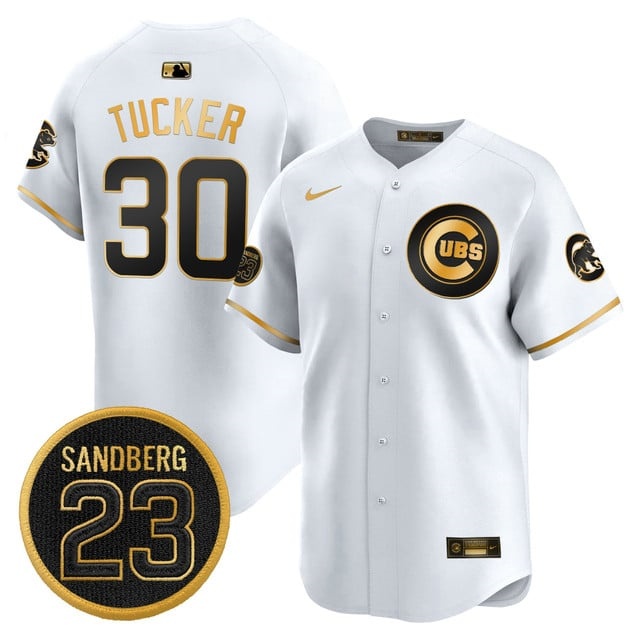 Personalized Men’s Chicago Cubs ‘Ryne Sandberg Tribute’ Premier Limited Jersey V2 All Stitched #30 Kyle Tucker