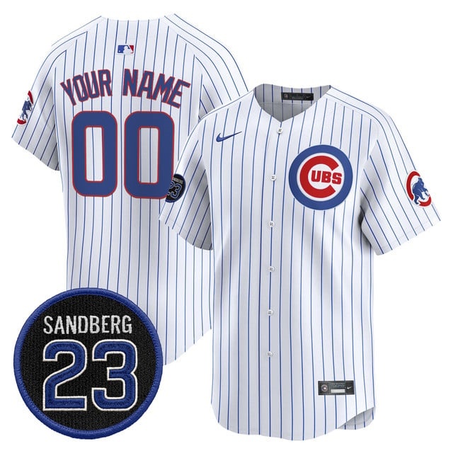 Personalized Custom Chicago Cubs ‘Ryne Sandberg Tribute’ Premier Limited Jersey V2 – All Stitched Pinstripe