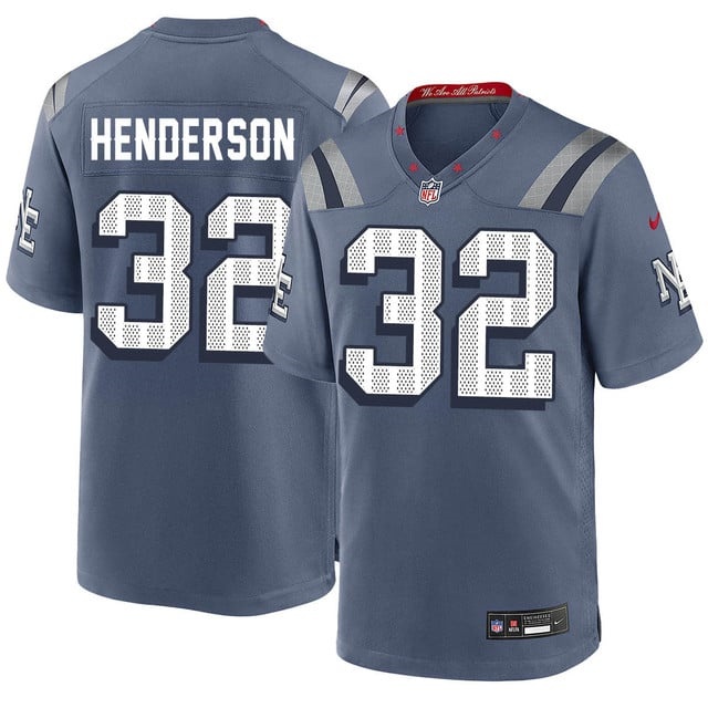 Personalized Men’s New England Patriots #32 TreVeyon Henderson F.U.S.E. Limited Rivalry Series Jersey