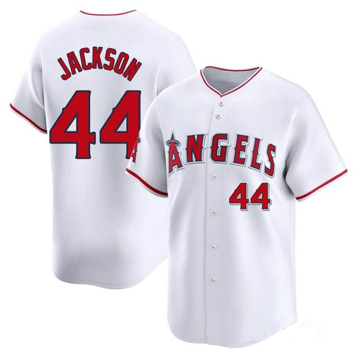 Personalized Men’s Los Angeles #44 Angels Reggie Jackson White Home Jersey Limited