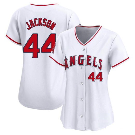 Personalized Women’s Los Angeles #44 Angels Reggie Jackson White Home Jersey Limited