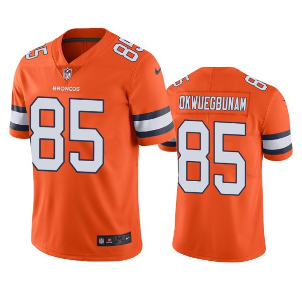 Personalized Men’s Albert Okwuegbunam Denver Broncos Limited Footbal Jersey Orange Color Rush