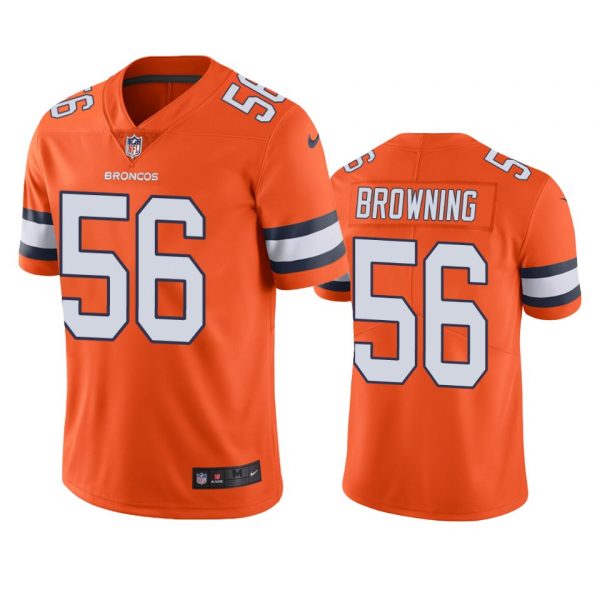 Personalized Men’s Baron Browning Denver Broncos Limited Footbal Jersey Orange Color Rush