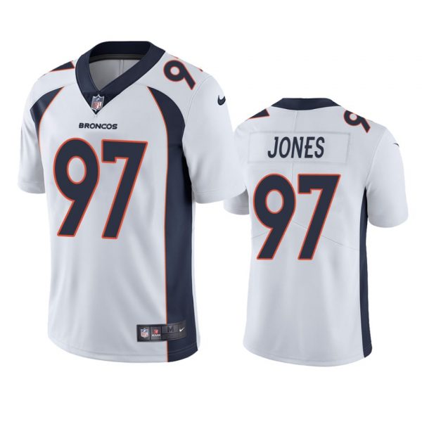 Personalized Men’s D.J. Jones Denver Broncos Limited Footbal Jersey White