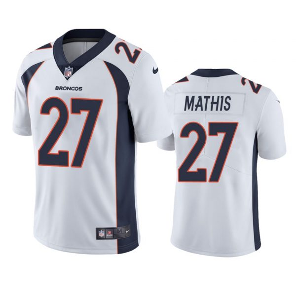 Personalized Men’s Damarri Mathis Denver Broncos Limited Footbal Jersey White