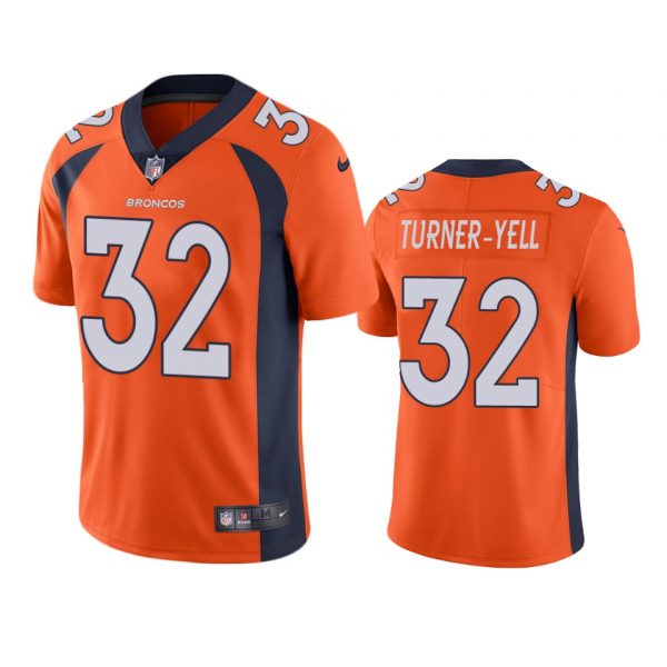 Personalized Men’s Delarrin Turner Yell Denver Broncos Limited Footbal Jersey Orange