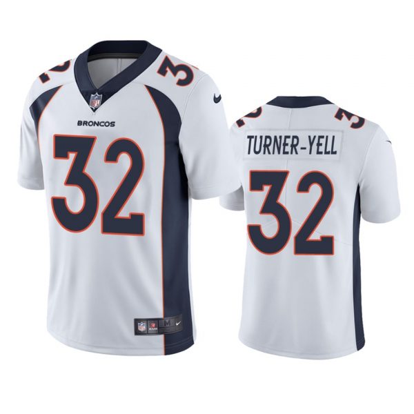 Personalized Men’s Delarrin Turner Yell Denver Broncos Limited Footbal Jersey White