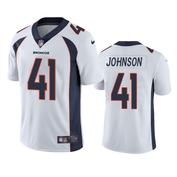 Personalized Men’s Jamar Johnson Denver Broncos Limited Footbal Jersey White